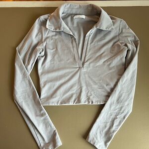 Aritzia | Babaton Contour Long Sleeve Polo in Opal Grey - Size M